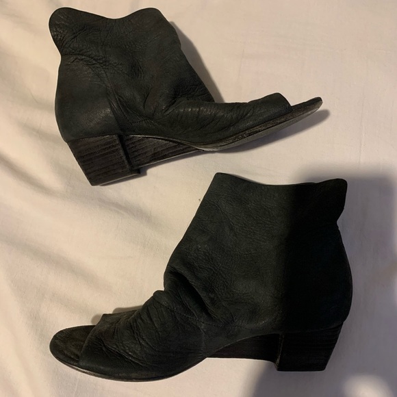 Marsell soft leather peep toe ankle booties